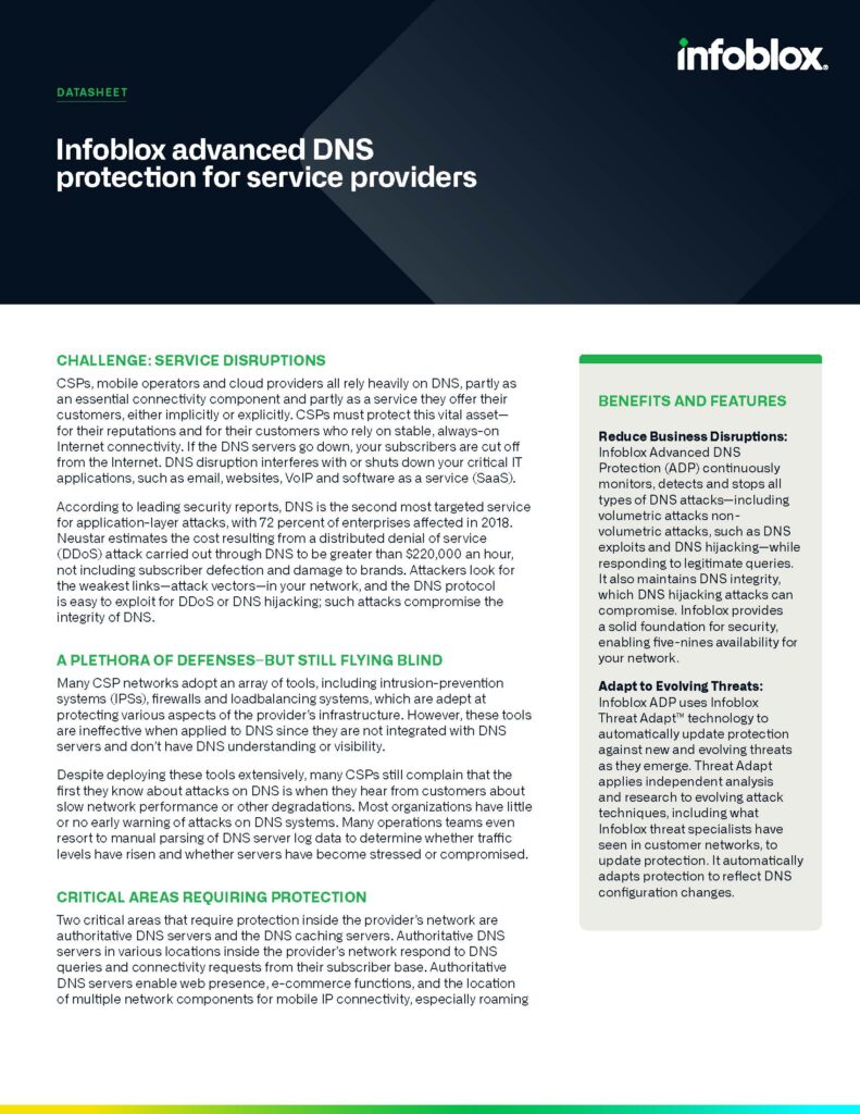 Solutions DNS sur TLS (DoT) et DNS sur HTTPS (DoH) | Infoblox