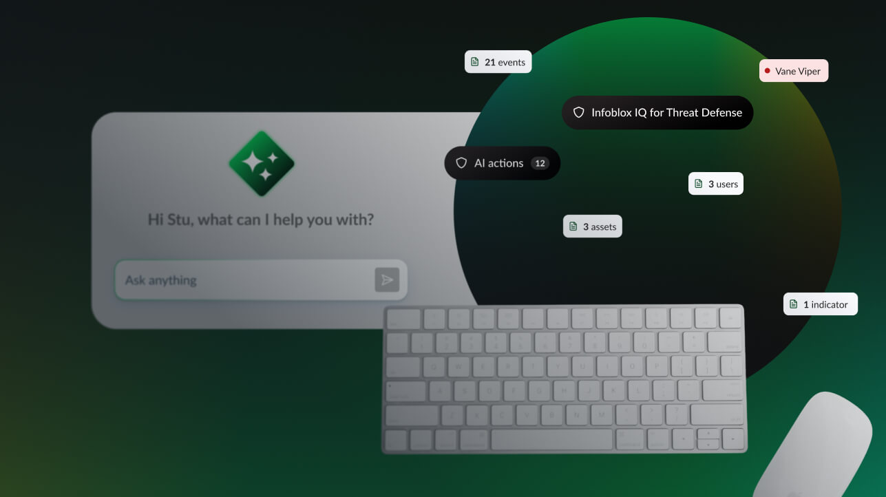 This element provides an interaction with the Infoblox AI Assistant.